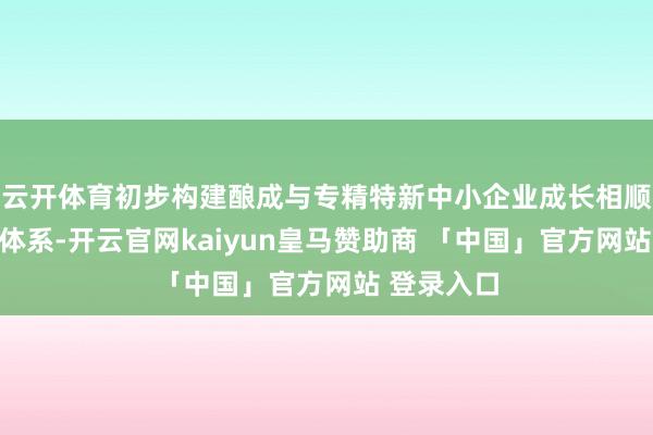 云开体育初步构建酿成与专精特新中小企业成长相顺应的战术体系-开云官网kaiyun皇马赞助商 「中国」官方网站 登录入口